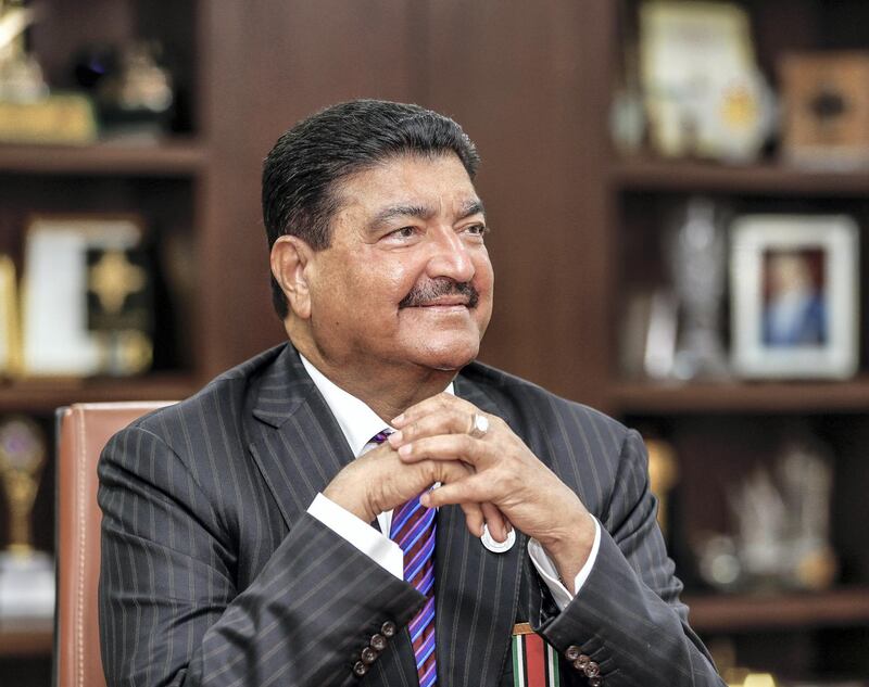 Abu Dhabi, U.A.E., June 20, 2018.  Interview with Dr B R Shetty, founder of BRS Ventures, including NMC Health and UAE Exchange together with Promoth Manghat, Executive Director, Finablr. -- image-- Dr. B.R. Shetty
SECTION:  Business
Reporter:Sarah Townsend
