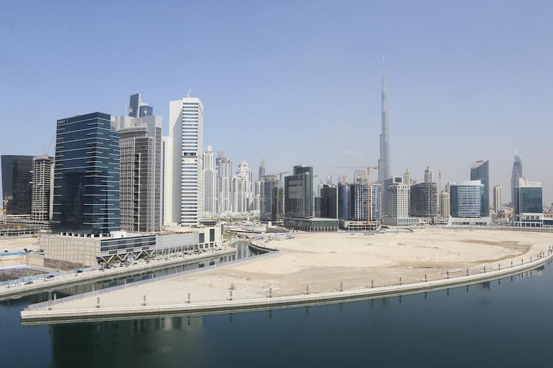Above, Business Bay in Dubai. A commercial landlord is in a quandary after an absconding tenant resulted into a bank closure of his property. Sarah Dea / The National