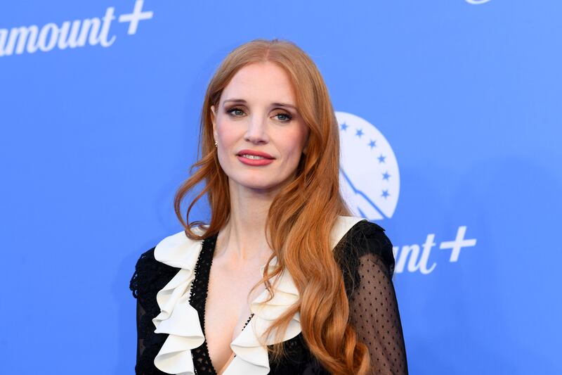  Chastain told Mr Zelenskyy that the Ukrainian people are 'very strong'.  Getty