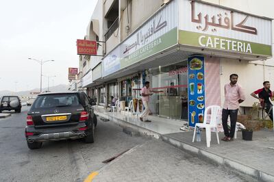 Sharjah, United Arab Emirates, August 17, 2017:    Al Al Waseef cafeteria on the corniche in Kalba on August 17, 2017. Christopher Pike / The National

Reporter: Anna Zacharias
Section: Weekend