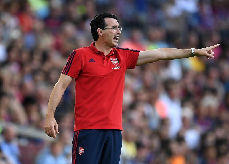 Arsenal manager Unai Emery on the touchline. Getty