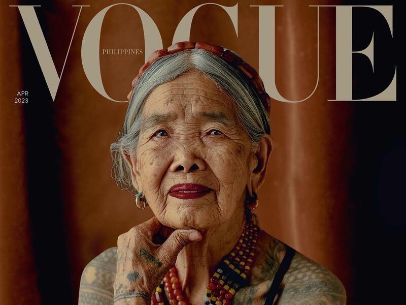 Whang-Od is a mambabatok, or master tattoo artist. Photo: Vogue Philippines / Instagram