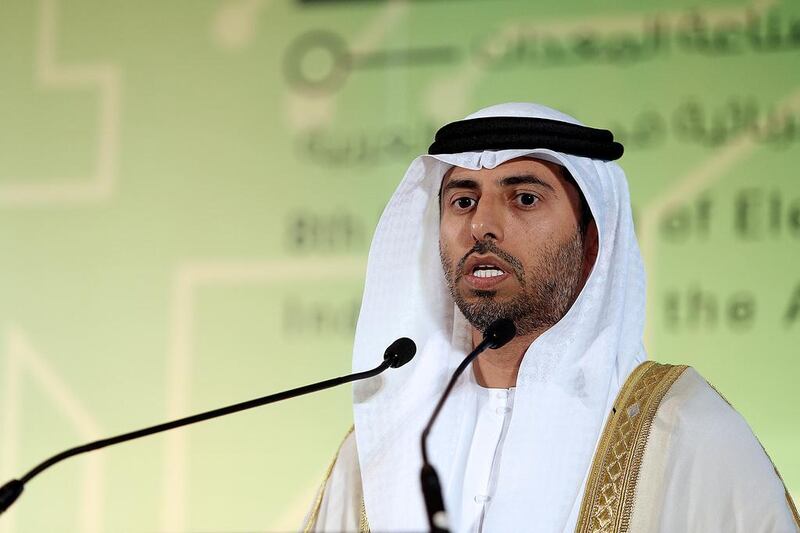 Minister of Energy Suhail Al Mazrouei said the country is aiming to decrease its natural gas dependence to 70 percent by 2021. Satish Kumar / The National
