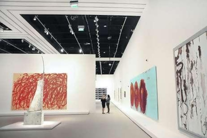 Visitors to the Manarat al Saadiyat view works of art from Larry Gagosian's private collection, the first time the public has had such a chance.