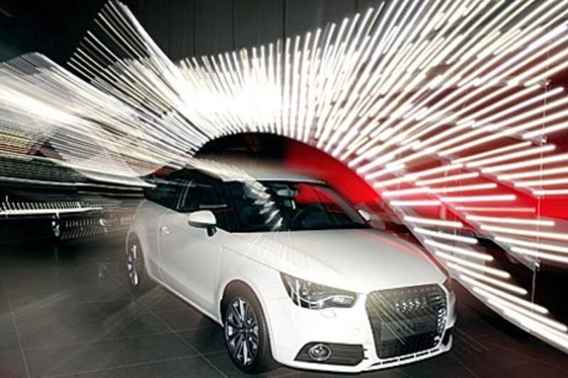 Audi coupled its new A1 with a light installation by Moritz Waldemeyer in Milan last week.