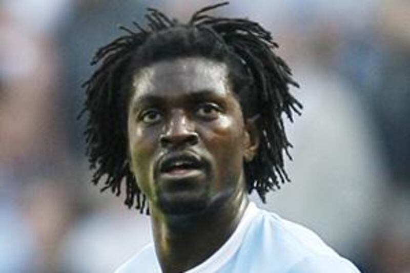 Emmanuel Adebayor will miss three games.