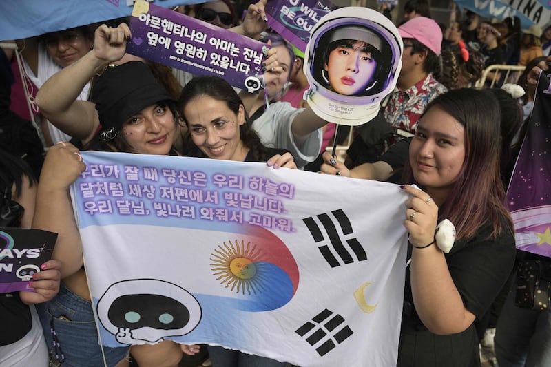 Fans in Argentina show their support for BTS. 
