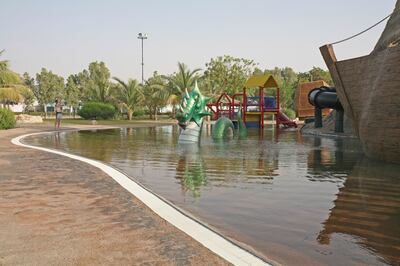 UMM AL QAIWAIN, UNITED ARAB EMIRATES - April 22: Dreamland Aqua Park in Umm al Qaiwain on April 22, 2008.  (Randi Sokoloff / The National) *** Local Caption *** RS004-Dreamland_2.jpg