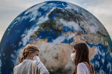 A giant inflatable model of the Earth in Prague. IMF says economic fallout of Covid-19 pandemic for developing countries would make achieving the UN’s 2030 Sustainable Development Goals difficult. EPA 