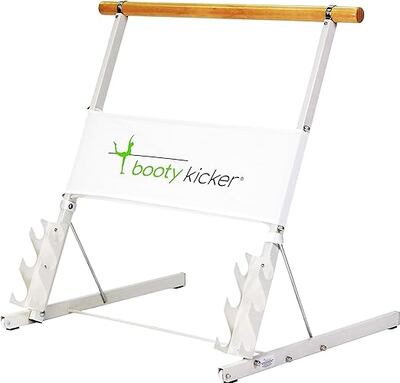 The Booty Kicker lets you do ballet-style barre workouts at home. Photo: Booty Kicker