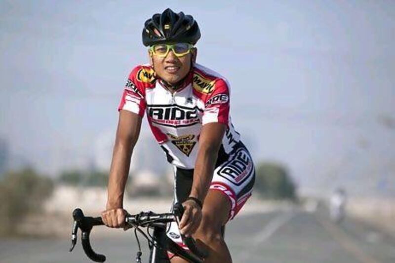 Martin Kooistra on his bike at the Nad Al Sheba cycle track. ANTONIE ROBERTSON / The National