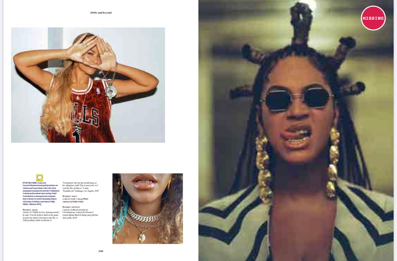 Beyonce also features in the book. Photo: Ice Cold: A Hip-Hop Jewelry History