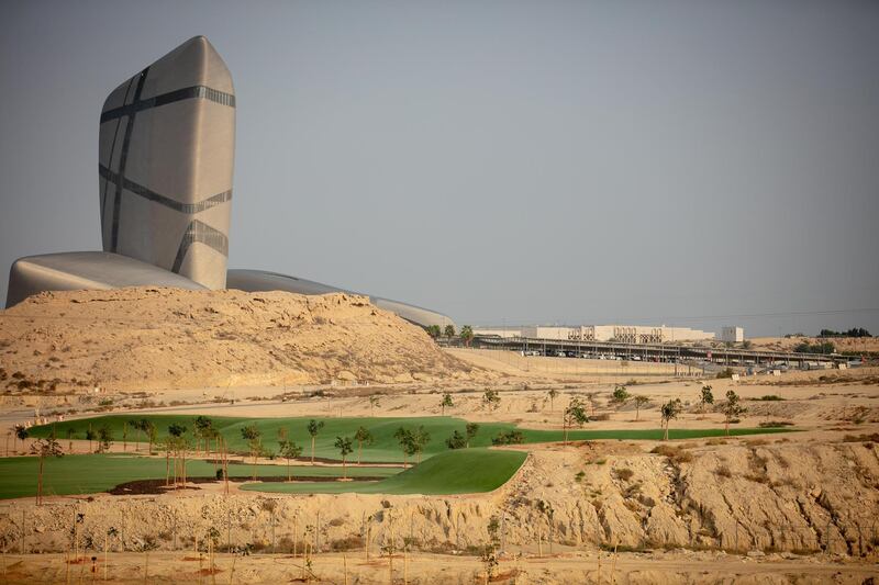 A grassed area covered rocks outside the King Abdulaziz Center for World Culture, developed by Saudi Aramco, in Dhahran, Saudi Arabia. Bloomberg