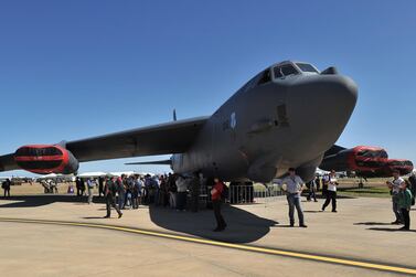 A US Air Force B-52 bomber at the Australian International Airshow in Melbourne. AFP