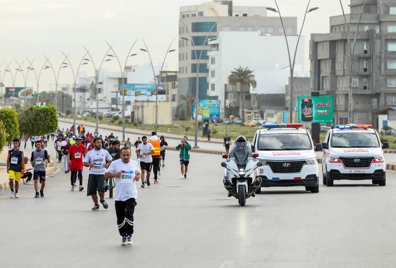 The route took runners on a tour of the Libyan capital