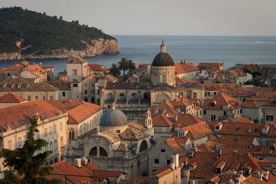 A landscape of Dubrovnik at sunset, taken from the tall wall surrounding the city. The small Croatian town is becoming more and more popular since it was selected as one of the locations of the popular TV series Game of Thrones. Getty Images