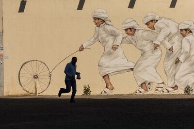 Dubai, United Arab Emirates, May 26, 2017:     Street art along December 2 streetin the Al Satwa area of Dubai on May 26, 2017. Christopher Pike / The National

Job ID: 34726
Reporter:  N/A
Section: News
Keywords:  *** Local Caption ***  CP0526-na-projects-street art-02.JPG