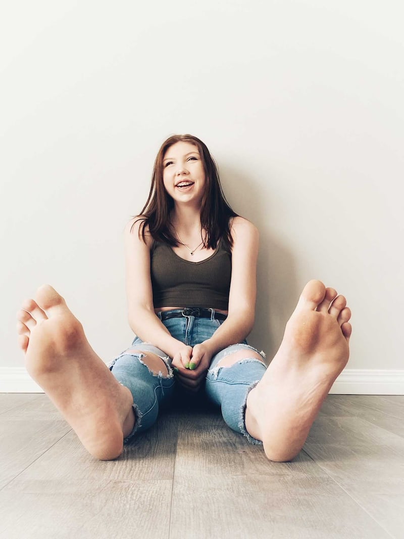 Morgan Parsley, the teenage girl with the largest feet at 30.9cm.