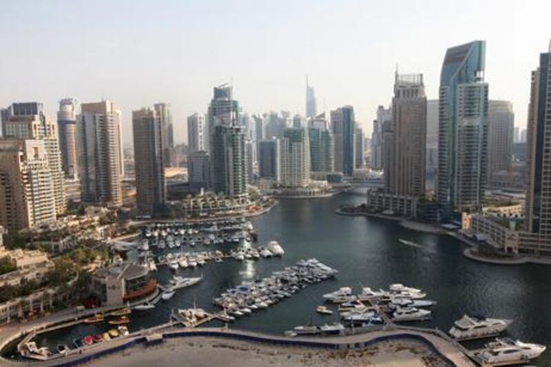 Dubai, United Arab Emirates - September 6, 2012.  The grandeur of Dubai Marina.  ( Jeffrey E Biteng / The National )  Editor's Note; Focal Point.