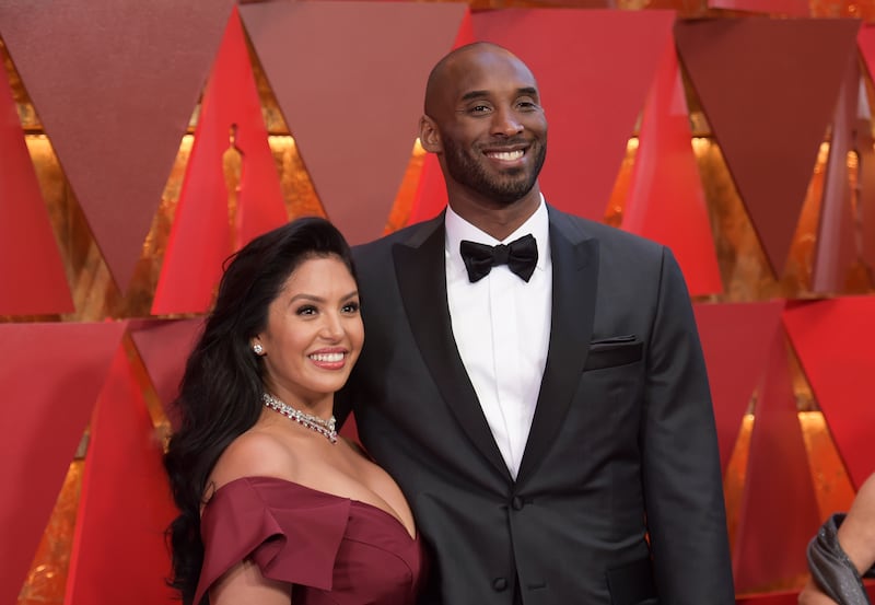 Vanessa and Kobe Bryant arrive at the 2018 Oscars in Los Angeles. AP