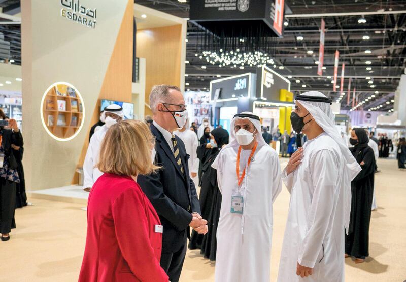 Khaled bin Mohamed bin Zayed inaugurates 30th edition of Abu Dhabi International Book fair at ADNEC. courtesy: admedia office twitter