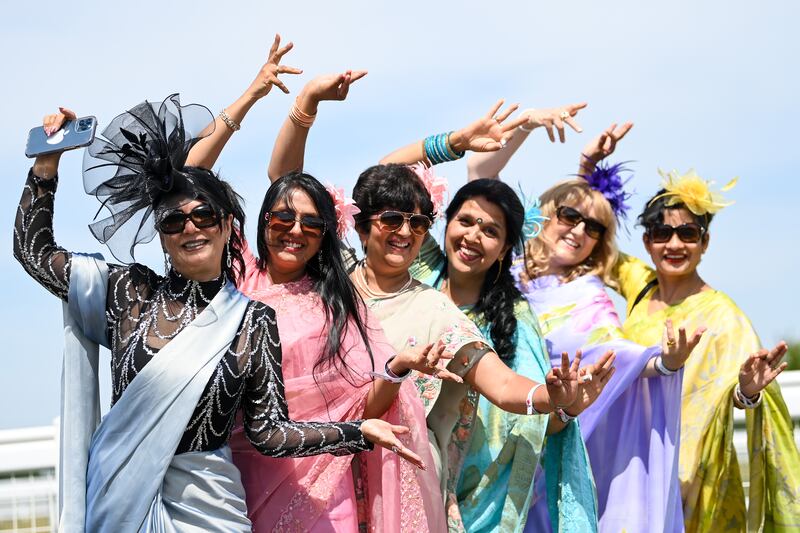 Hundreds of racegoers wearing saris attended Royal Ascot's Ladies' Day. All photos: Getty Images