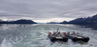 Navigating the fjords of south-east Alaska.