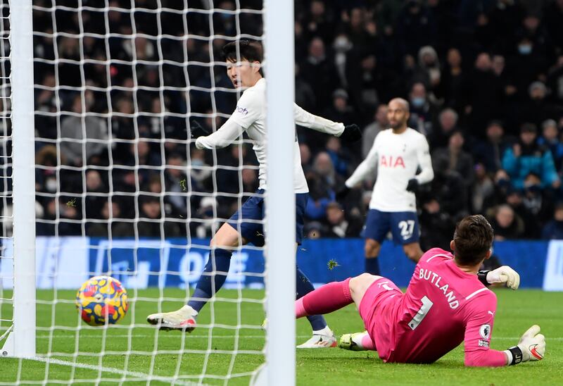 PALACE RATINGS: Jack Butland – 6. Was forced into an early save to push Son’s low shot wide. Managed to get a touch on Kane’s strike but was unable to keep out Spurs’ quick succession of goals. EPA
