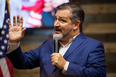 Sen. Ted Cruz, R-Texas, speaks during a town hall meeting with Republican U.S. Senate candidate Dr. Manny Sethi at Music City Baptist Church in Mt. Juliet, Tenn., Friday, July 24, 2020. (Andrew Nelles/The Tennessean via AP)