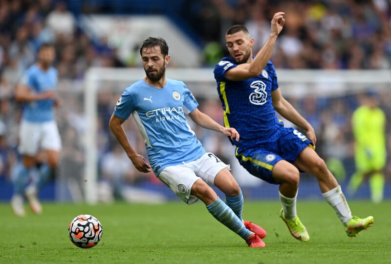 Centre midfield: Bernardo Silva (Manchester City) – A tour de force to get the better of N’Golo Kante and Jorginho as Manchester City got revenge for their Champions League final defeat. Getty Images