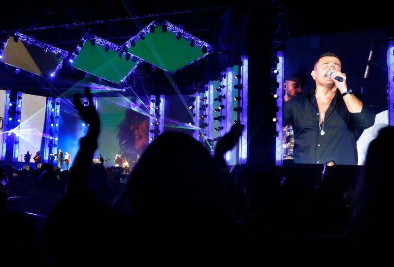 Amr Diab played a catalaogue of hits spannng his near four-decade career. AP Photo