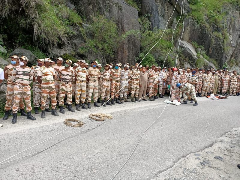 More than 200 emergency workers from Indo-Tibetan Border Police, a paramilitary force, and several teams of National Disaster Response Force and local police were conducting the rescue.