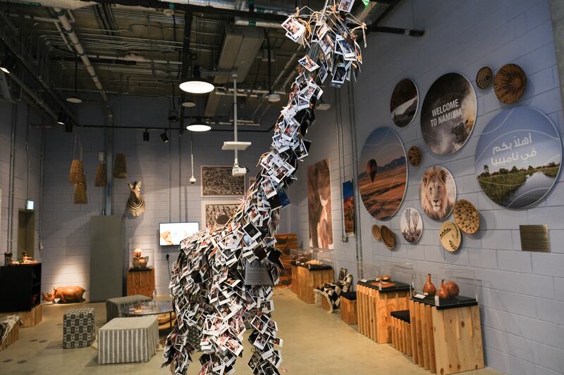 A giraffe sculpture inside the Namibia pavilion. Nathalie Sawan Guzman/Expo 2020 Dubai