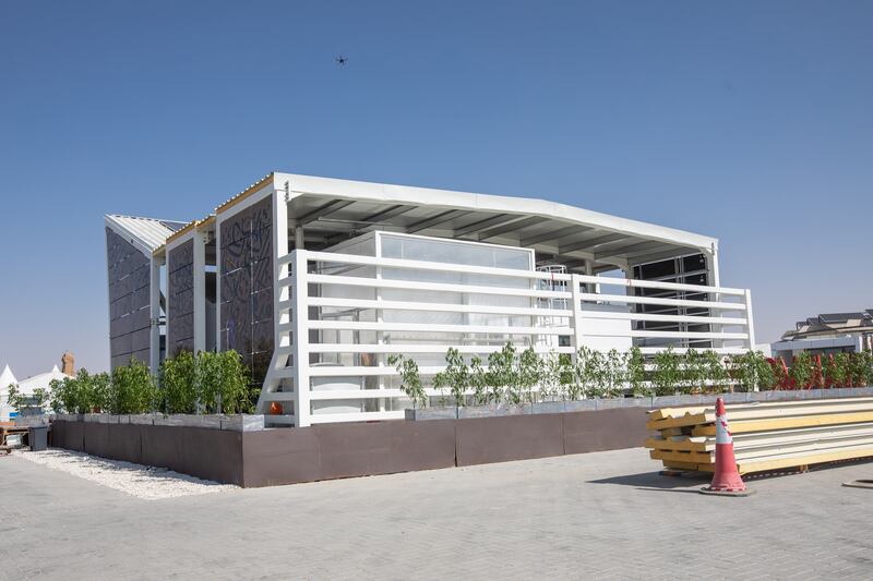 Harmony Home, a solar model house built by students from The British University in Dubai as part of a global competition. The homes are open for viewing at the solar park in Dubai. Photo: Dewa