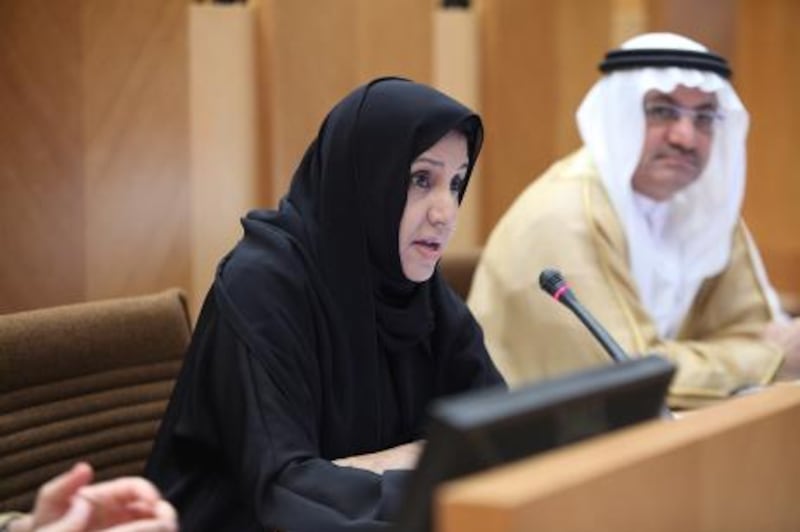 22-May-2012, FNC, Abu Dhabi

Left: Dr Maitha al Shamsi, Minister of State and the chairwoman of the Marriage Fund

Right: 
Humaid Al Qattami, the Minister of Education

FNC members have put 14 questions forward for ministers at today's session - the most since they were elected and appointed last year. Fatima Al Marzooqi/The National

