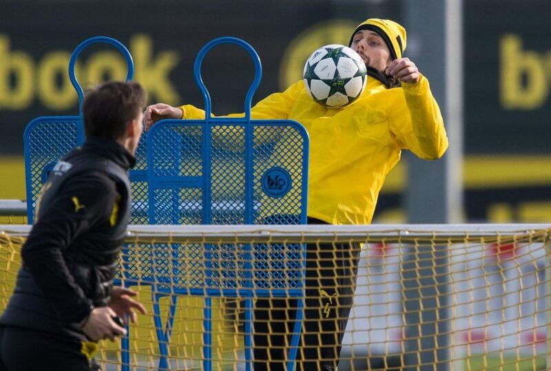 Neven Subotic of Borussia Dortmund warms up. Lukas Schulze / Bongarts / Getty Images