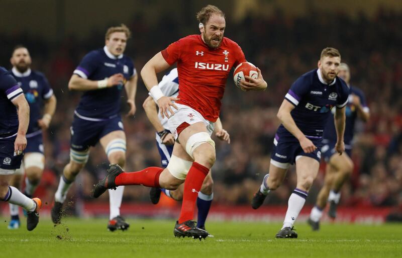 Rugby Union -  Six Nations Championship - Wales vs Scotland - Principality Stadium, Cardiff, Britain - February 3, 2018   Wales' Alun Wyn Jones in action    Action Images via Reuters/Andrew Boyers