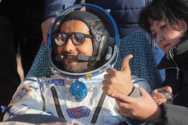 Hazza Al Mansouri spent eight days on board the International Space Station last September. Courtesy: EPA    