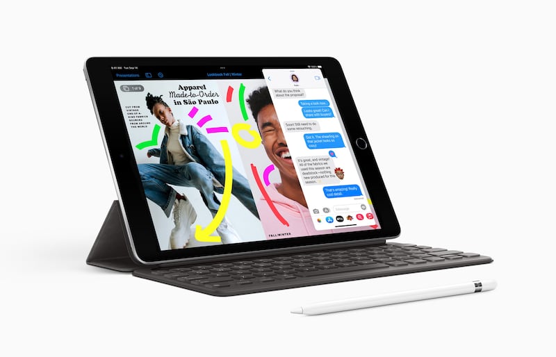 The new Apple iPad and iPadOS 15 during the Apple Special Event.  EPA