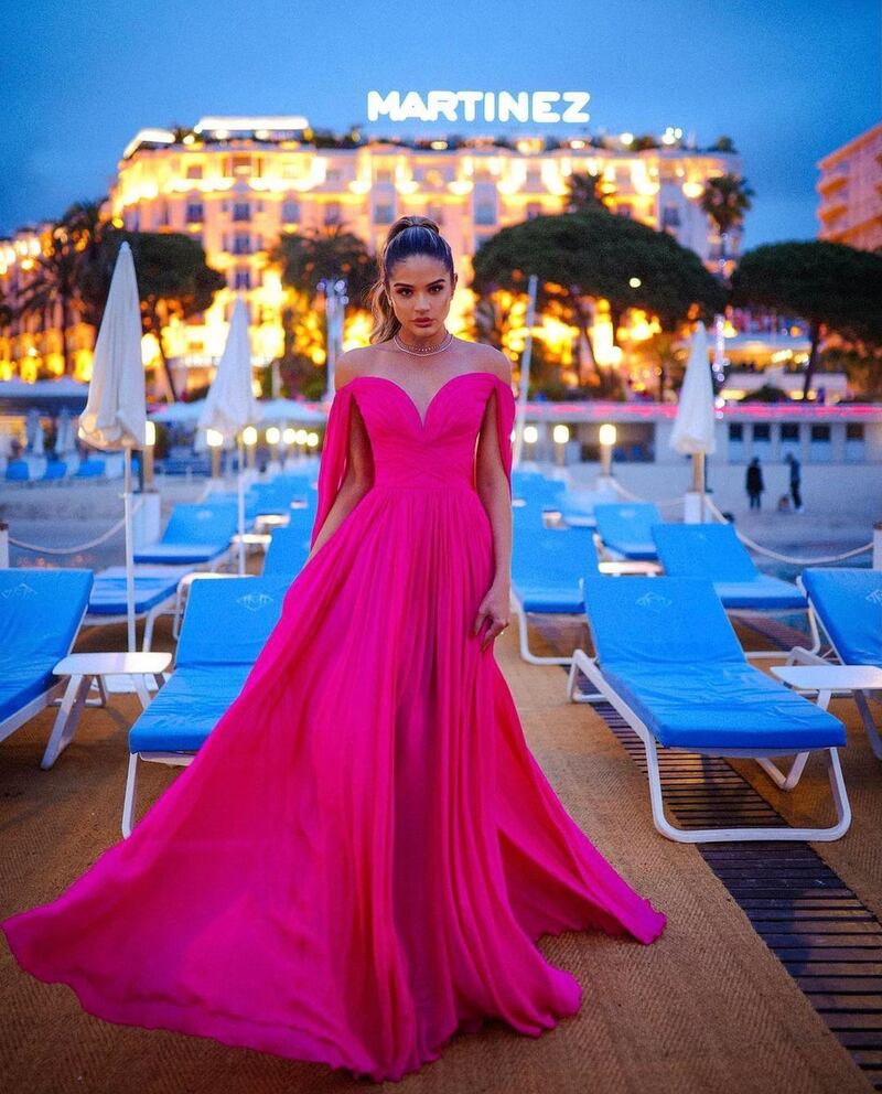 Brazilian influencer Thassia Naves wears a pink Zuhair Murad gown to attend a Chopard event on May 20. Photo: Zuhair Murad