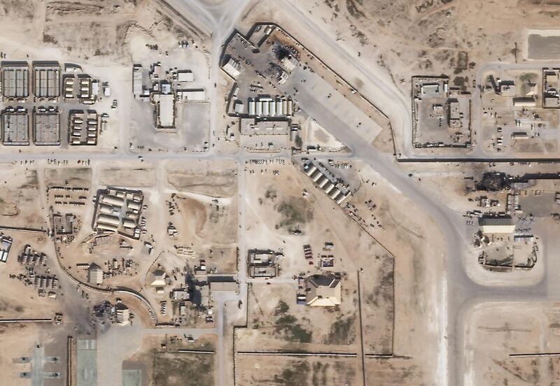 This satellite image reportedly shows damage to the Ain al-Asad US airbase in western Iraq, after being hit by rockets from Iran. AFP