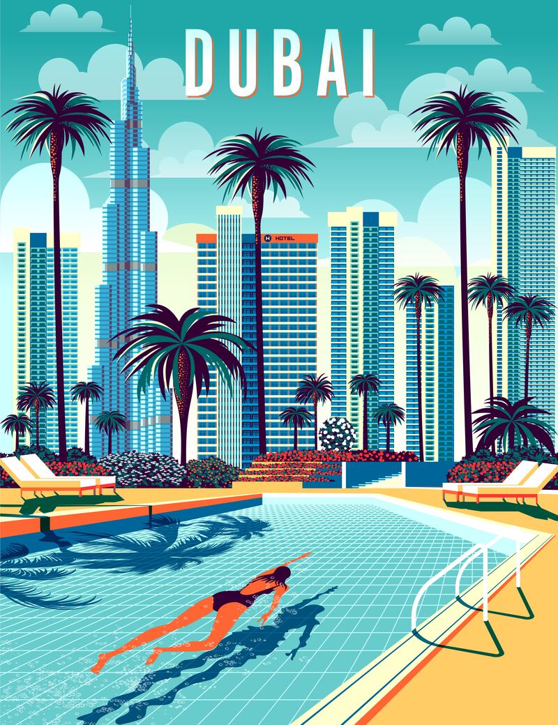 A retro-style postcard from Dubai. Photo: AlverArt