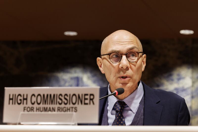 UN High Commissioner for Human Rights Volker Türk says Israeil settlement plans amount to 'war crimes'. AP