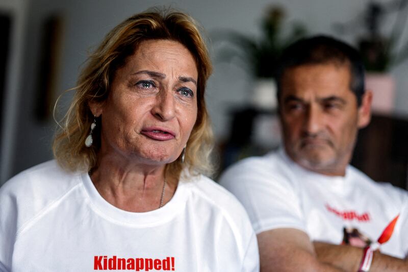 Orit Meir, the mother of Almog Meir Jan who was taken hostage by Hamas while attending the Nova festival in Israel, at the family's home in Or Yehuda. Reuters