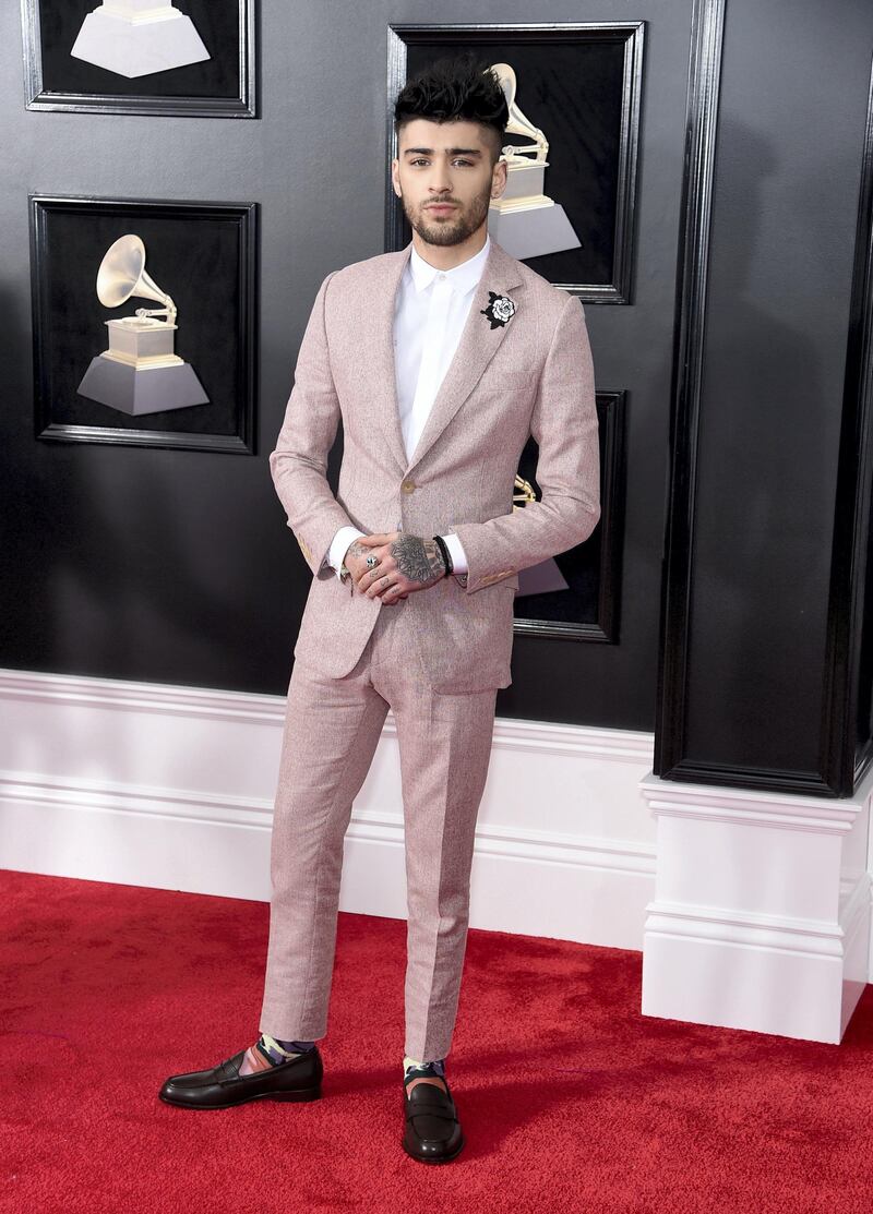 NEW YORK, NY - JANUARY 28: Recording artist Zayn Malik attends the 60th Annual GRAMMY Awards at Madison Square Garden on January 28, 2018 in New York City.   Jamie McCarthy/Getty Images/AFP