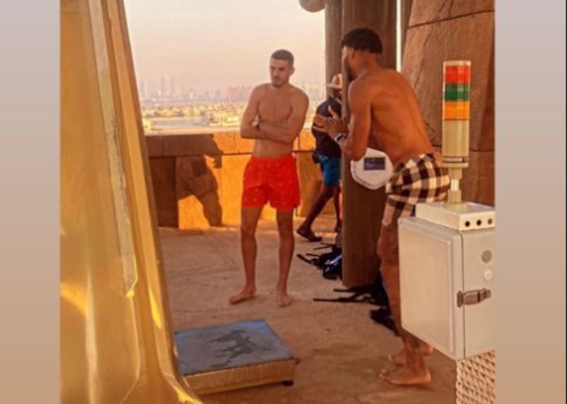 Conor Coady with Tyrone Mings in Dubai. Courtesy Instagram