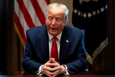 US President Donald Trump speaks to reporters during a meeting with nurses on the country's coronavirus response, at the White House in Washington, DC, USA, March 18, 2020. EPA