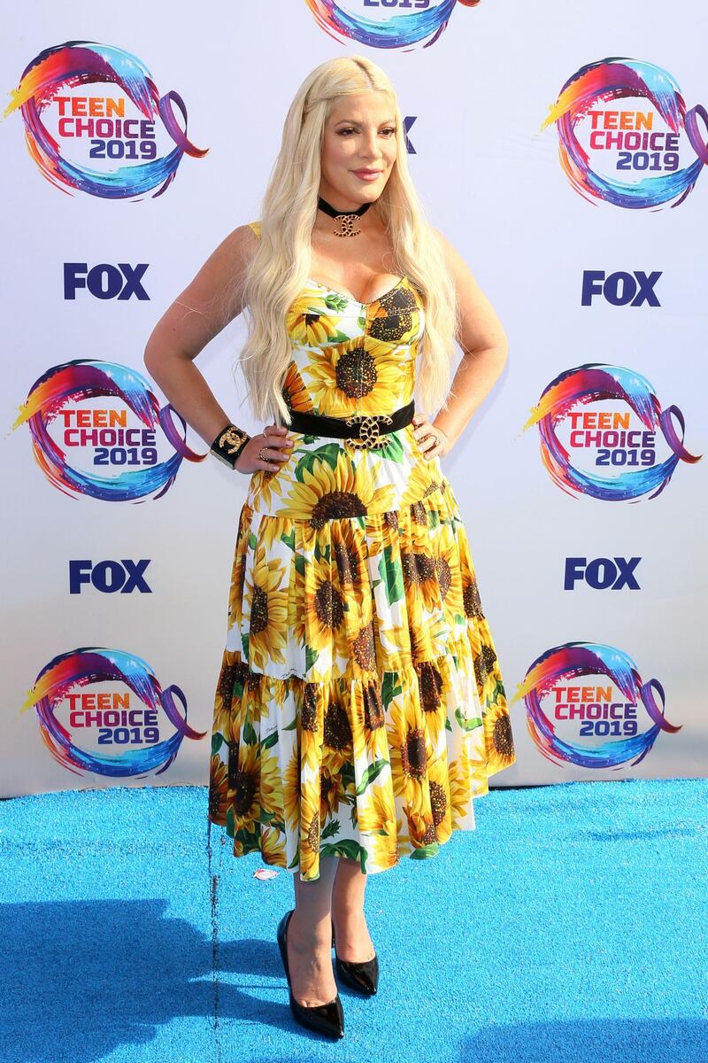 Tori Spelling attends the 2019 Teen Choice Awards in California on August 11, 2019. AFP