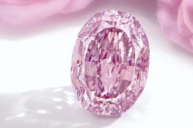 The Spirit of the Rose purple-pink diamond will be up for auction on November 11, and is estimated to sell for between $23 million and $38m. Courtesy Sotheby's