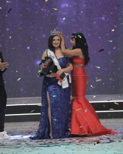 Garrett being crowned Miss Universe Nepal 2023. @mun_missuniversenepal / Instagram